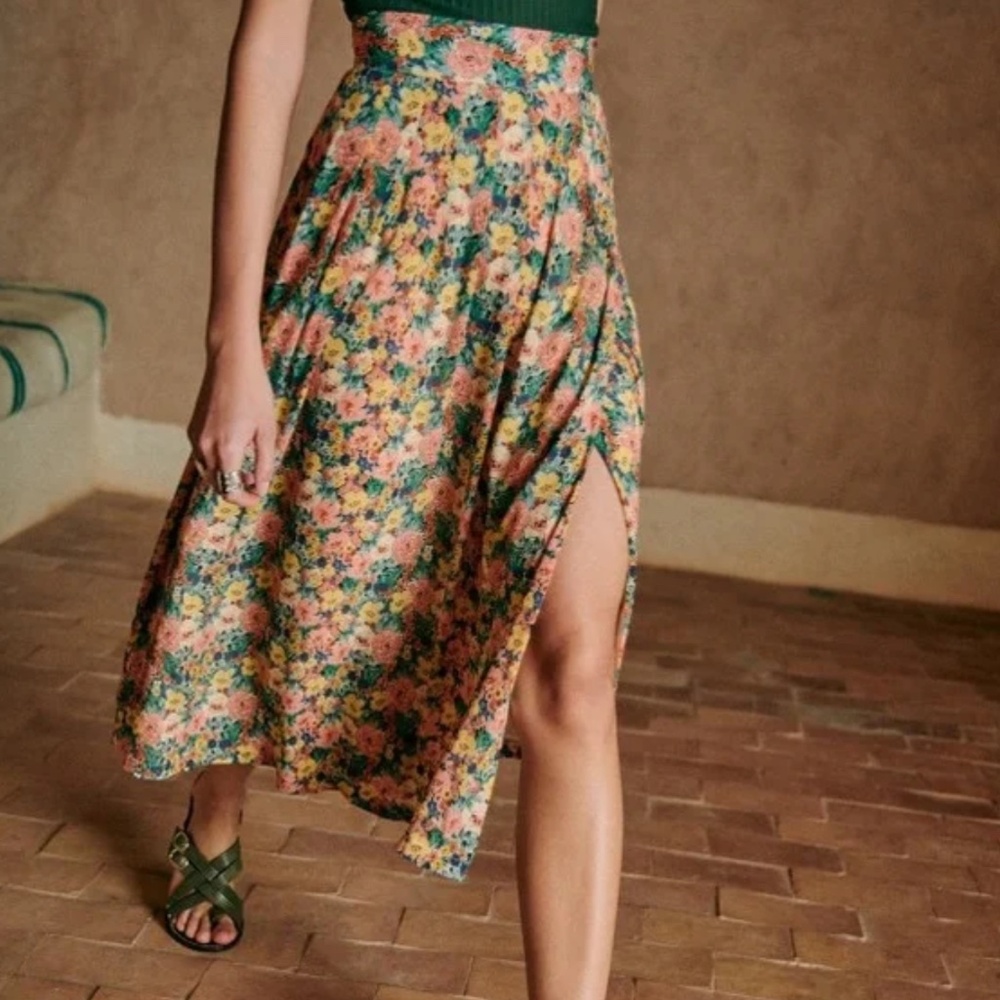 Sezane Alicia Skirt Pastel Florals sz36